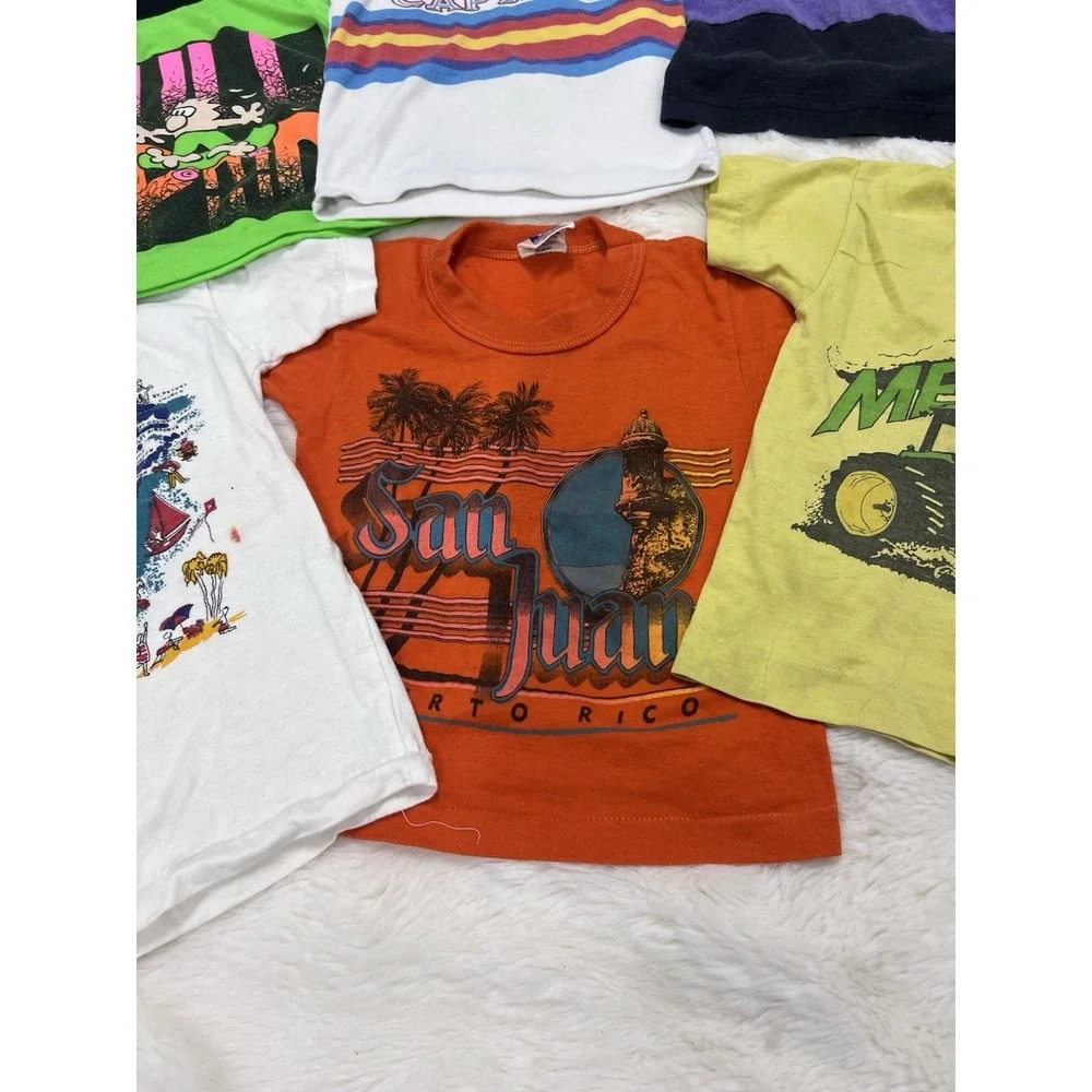 Vintage Baby Toddler Single Stitch Travel T Shirts Tractor Clothing Lot